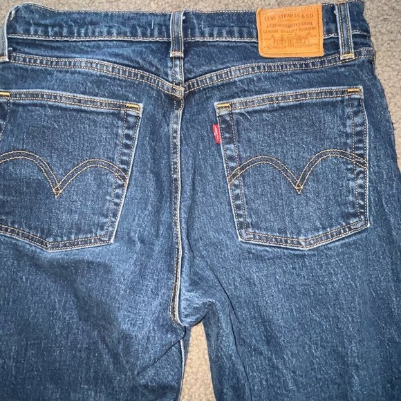LEVI'S BIG E WEDGIE Blue Jeans - Like New - Dark Wash -Button 'Fly -  Size 27X27 - Picture 6 of 14